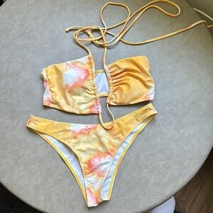 SHEIN Pastel Tie-Dye Bikini Set